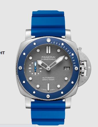 Panerai Submersible 42mm Replica Watch PAM00959 CAOUTCHOUC LIGHT BLUE